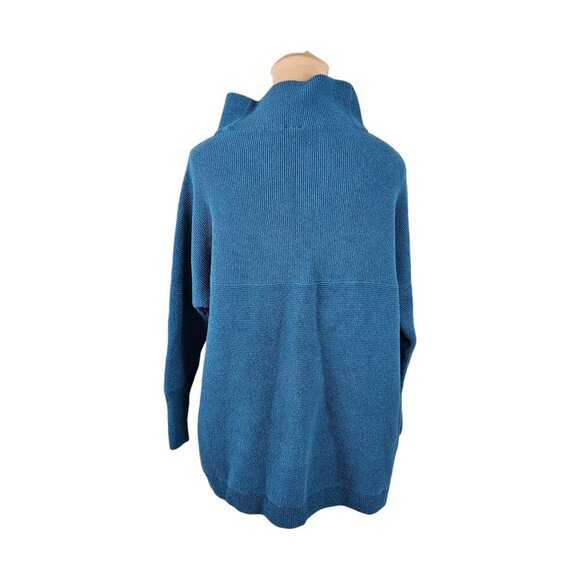 Free People Blue Ottoman Slouchy Tunic Mock Neck Sweater Sz S - Picture 8 of 13